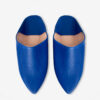 LEATHER SLIPPERS MOROCCO Shoes Leather Unisex Babouches Blue