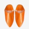 LEATHER SLIPPERS MOROCCO Shoes Leather Unisex Babouches Orange