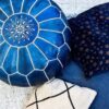 Outdoor pouf ottoman, weather-resistant, lightweight design