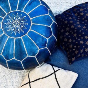 Outdoor pouf ottoman, weather-resistant, lightweight design