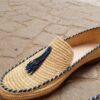 Raffia loafers for women, raffia moccasins, natural raffia men oxfords