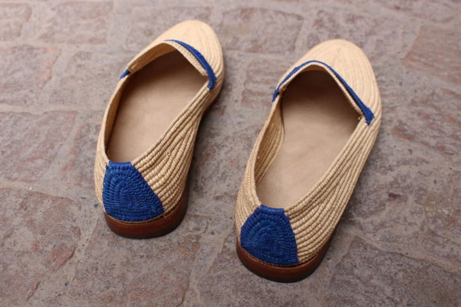 Raffia loafers for men